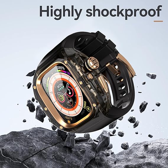49MM Black Rose Gold Luxury Transparent Concept Case By Shopyholy Compatible For Apple Watch Ultra
