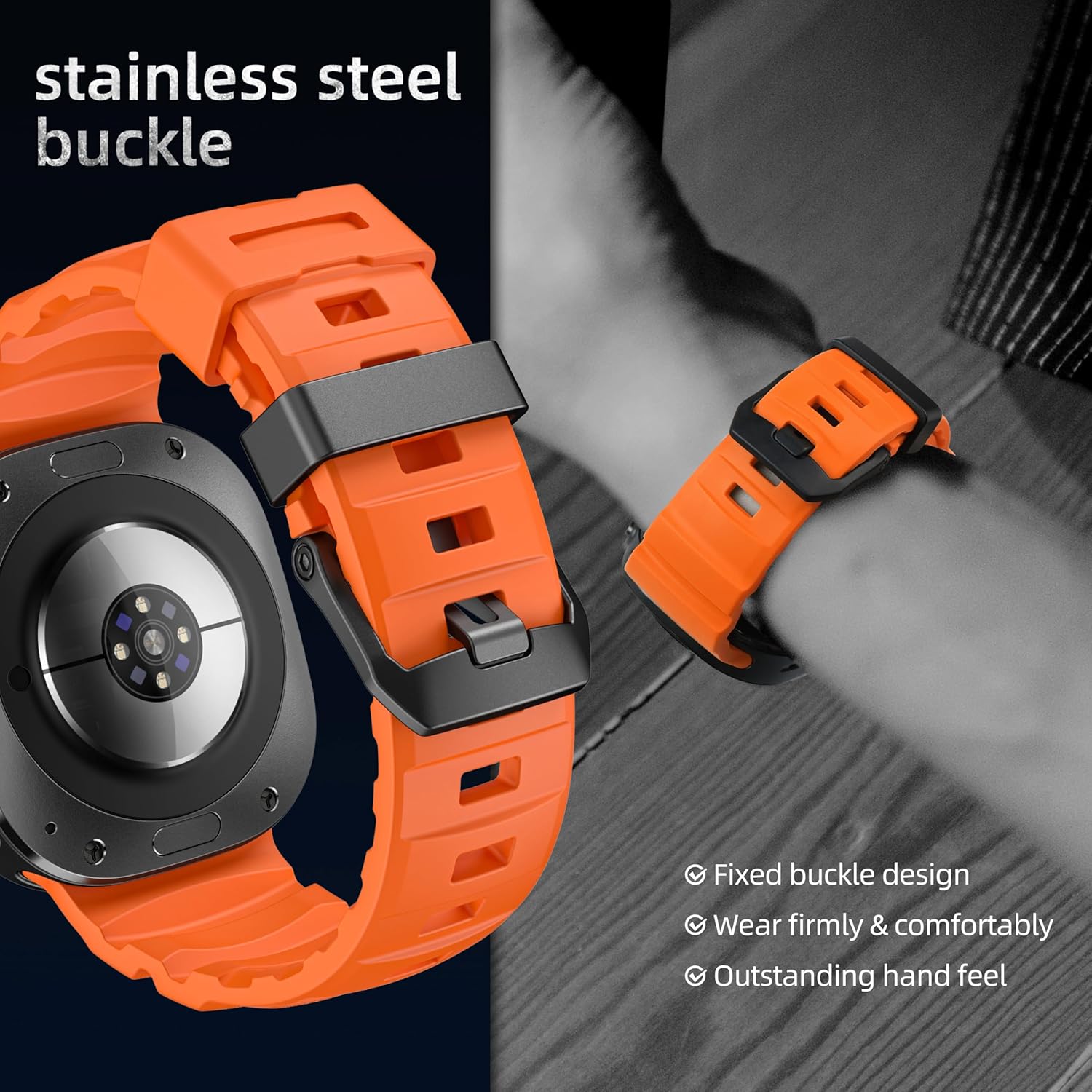 Orange Rocky Point Silicone Sport Band for Samsung Galaxy Watch Ultra 47mm