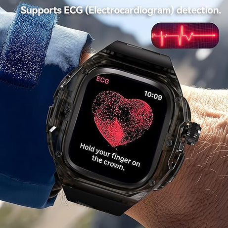 49MM Full Black Luxury Transparent Concept Case By Shopyholy Compatible For Apple Watch Ultra