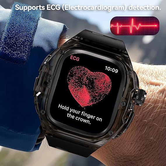 49MM Full Black Luxury Transparent Concept Case By Shopyholy Compatible For Apple Watch Ultra