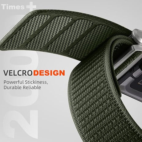 Army Green Luxury Leather Nylon Navigator Band Compatible for WHOOP 5.0