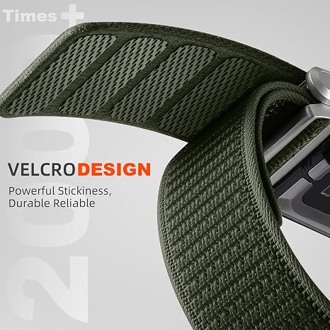 Army Green Luxury Leather Nylon Navigator Band Compatible for WHOOP 5.0
