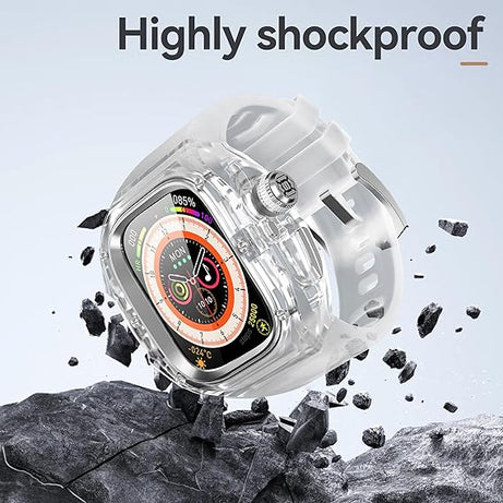 49MM Silver Luxury Transparent Concept Case By Shopyholy Compatible For Apple Watch Ultra