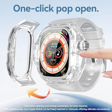 49MM Silver Luxury Transparent Concept Case By Shopyholy Compatible For Apple Watch Ultra