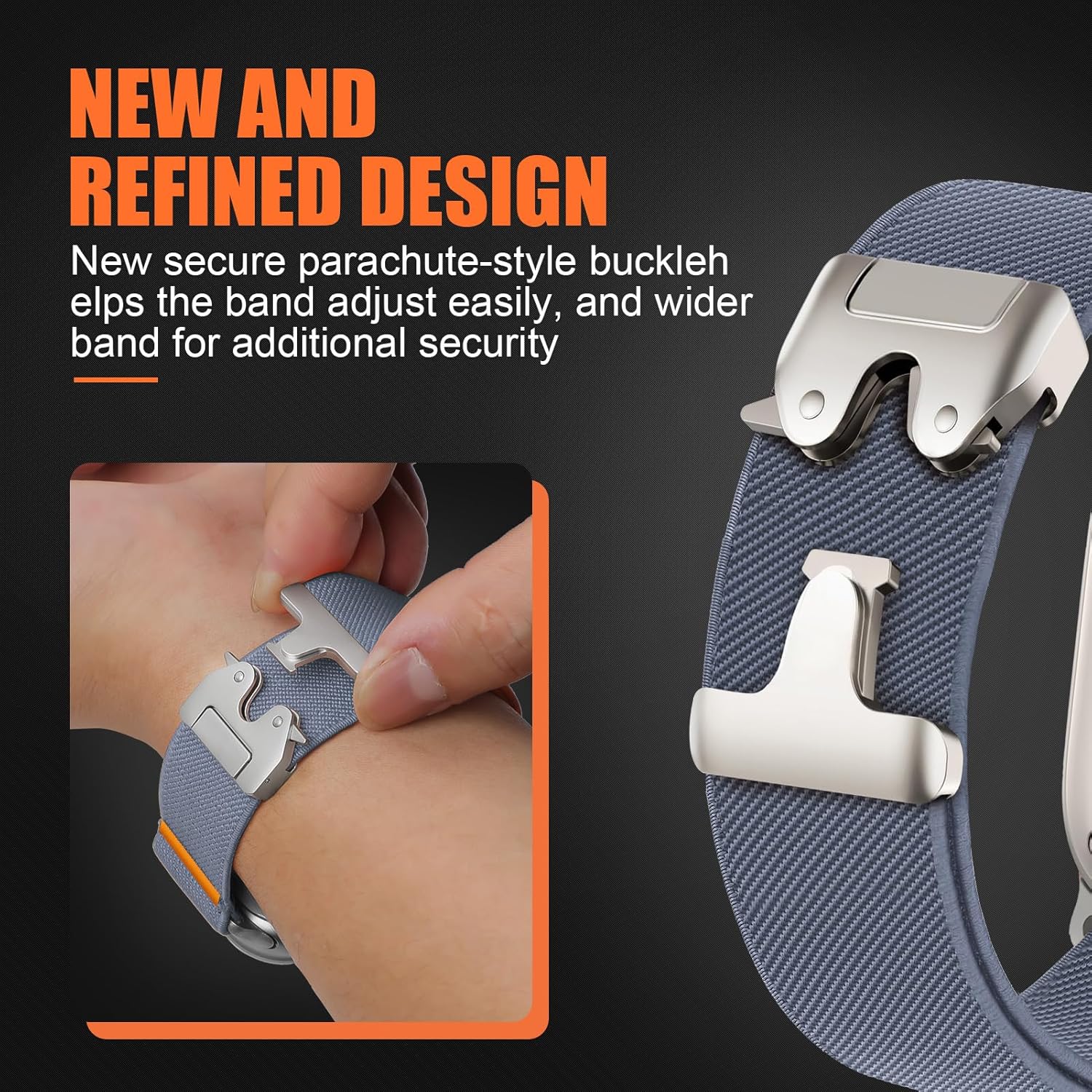 Grey Premium Nylon Paracode Sports Bands By Shopyholy Compatible For Apple Watch