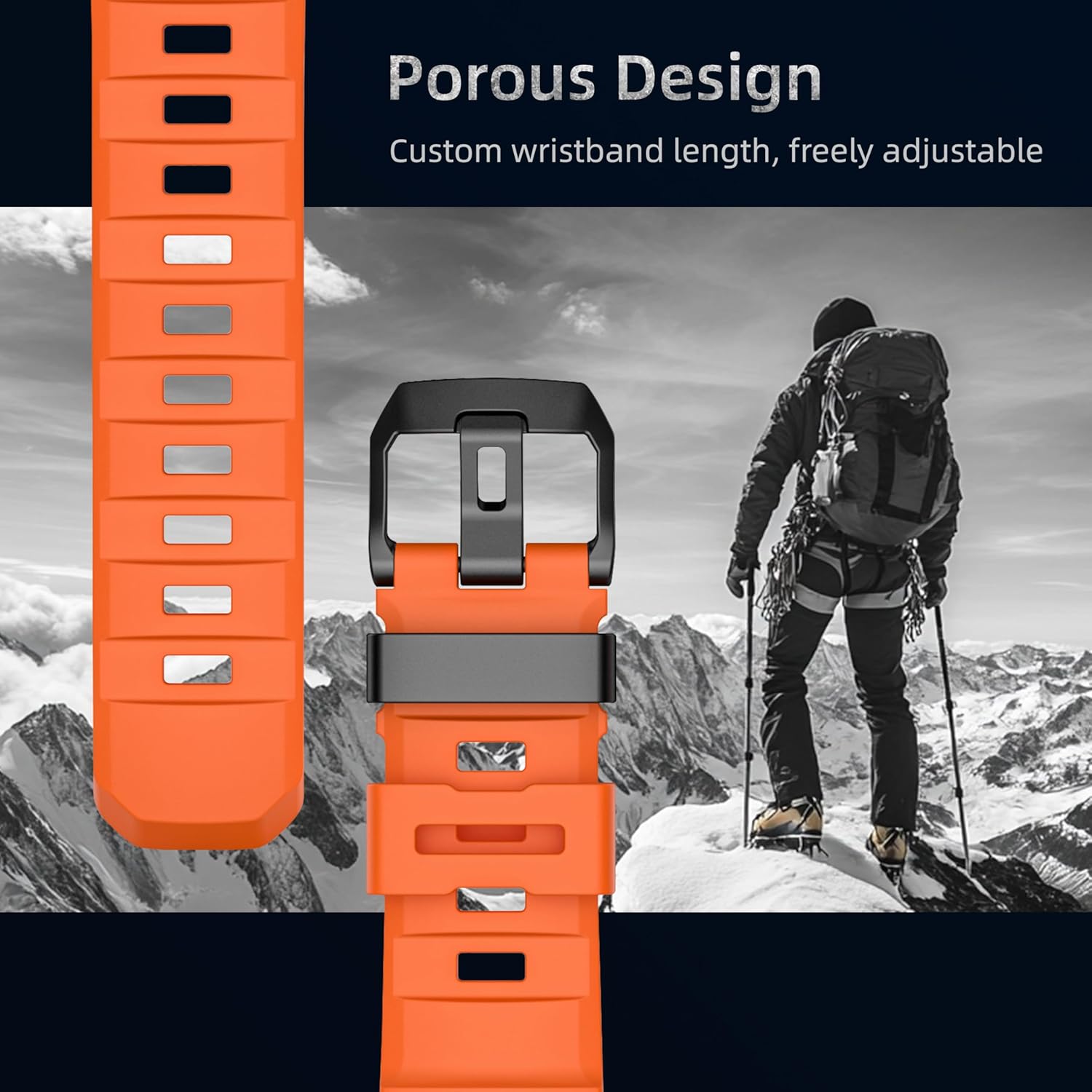 Orange Rocky Point Silicone Sport Band for Samsung Galaxy Watch Ultra 47mm