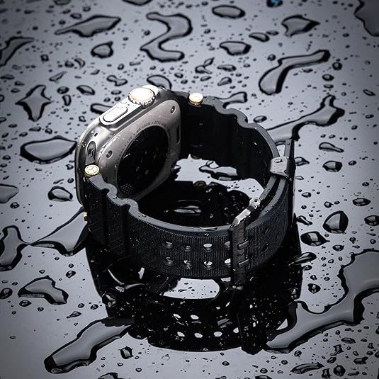 Full Black Luxury Veltrix Silicone Straps By Shopyholy Compatible For Apple Watch