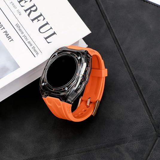Orange B Transparent Rugged Case with Silicone Band for Samsung Galaxy Watch Ultra 47mm