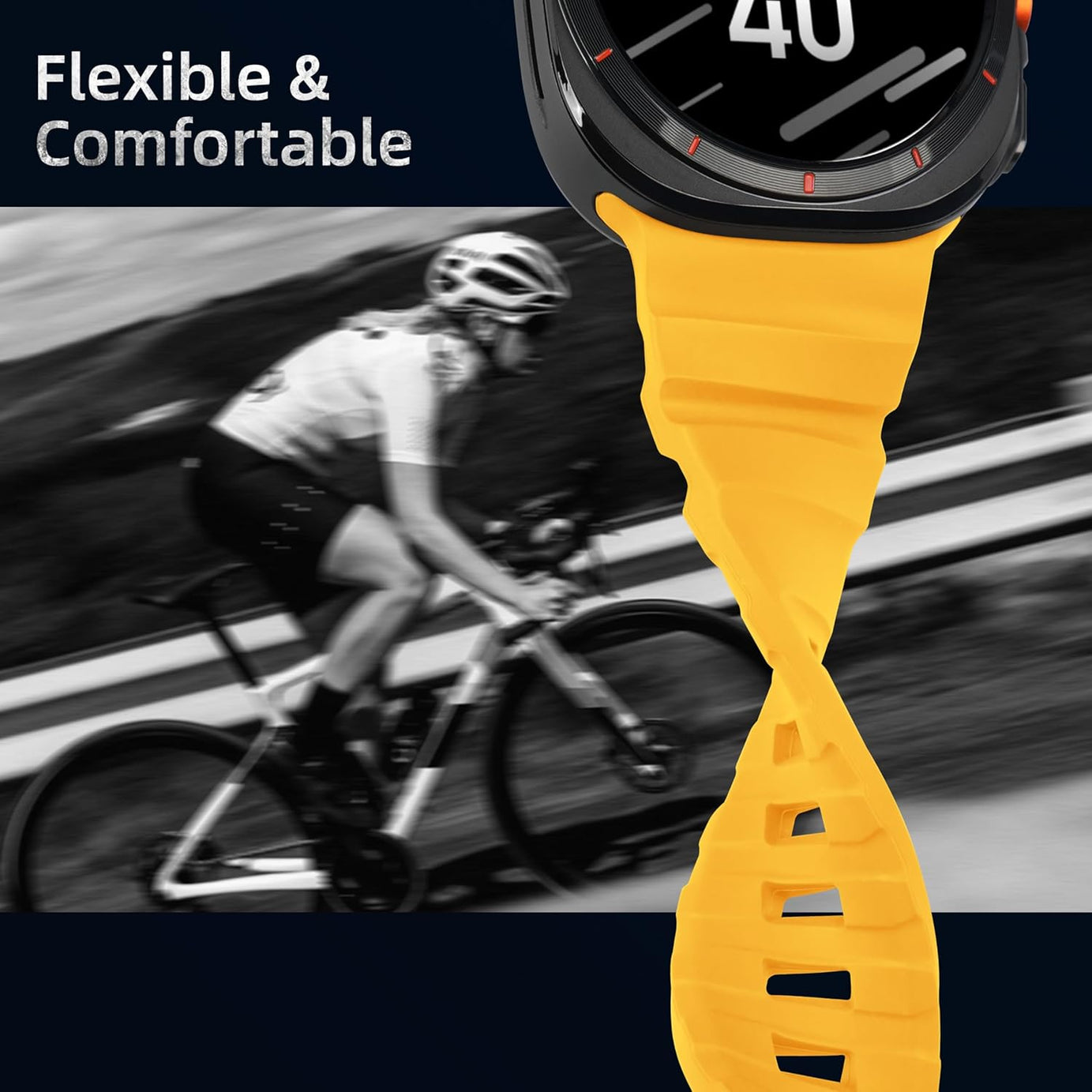 Yellow Rocky Point Silicone Sport Band for Samsung Galaxy Watch Ultra 47mm