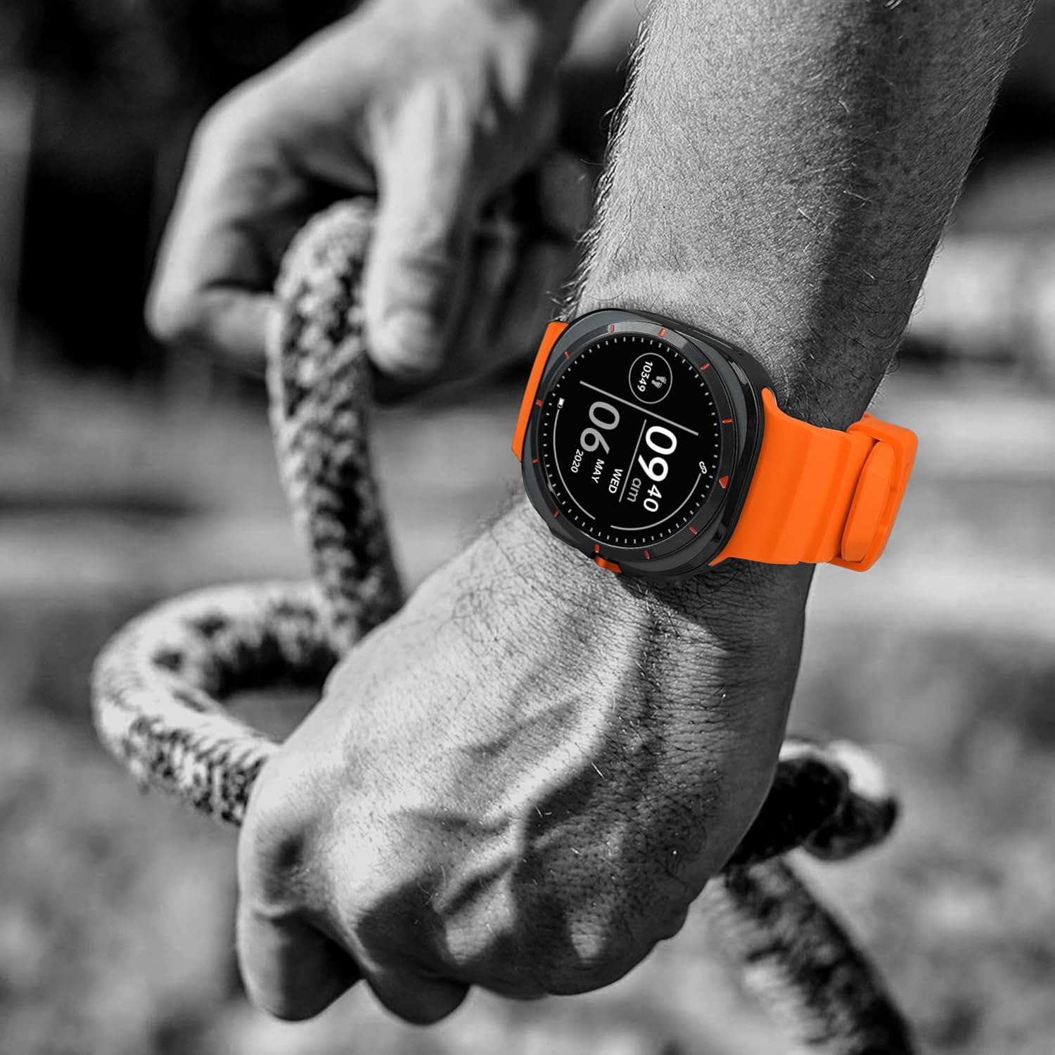 Orange Rocky Point Silicone Sport Band for Samsung Galaxy Watch Ultra 47mm
