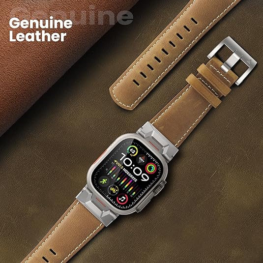 Coffee Luxury Armor Leather Bands By Shopyholy Compatible For iWatch