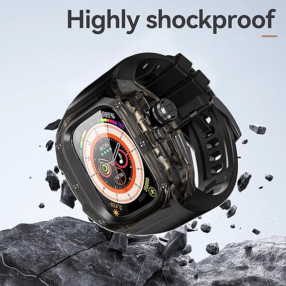 49MM Full Black Luxury Transparent Concept Case By Shopyholy Compatible For Apple Watch Ultra