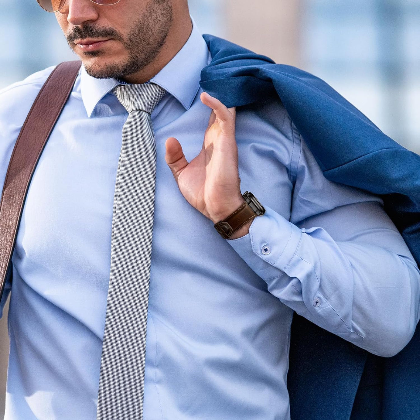 Coffee Dark Brown B Luxury Cavallo Leather Straps By Shopyholy Compatible For Apple Watch
