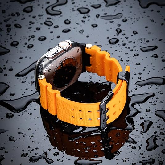 Orange B Luxury Veltrix Silicone Straps By Shopyholy Compatible For Apple Watch