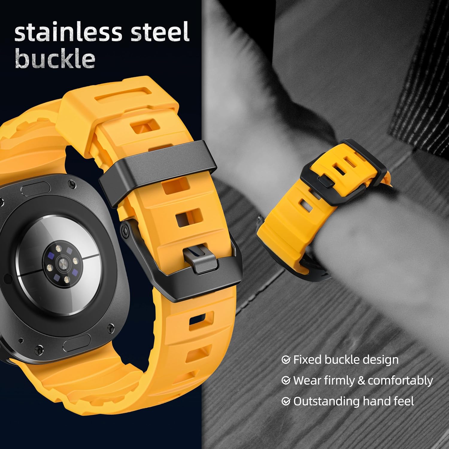Yellow Rocky Point Silicone Sport Band for Samsung Galaxy Watch Ultra 47mm