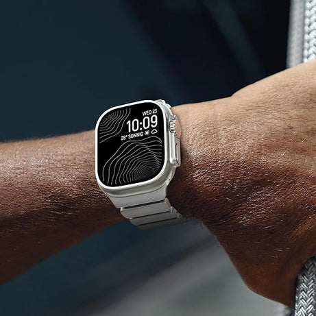 Titanium Black Luxury Titanium Dual Layer Silicone Magnetic Link Bands By Shopyholy Compatible For Apple Watch