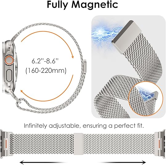 Titanium Luxury Strato Milanese Loop By Shopyholy Compatible For Apple Watch