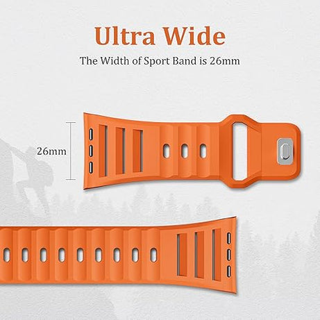 Orange Premium Ultra Silicone Sports Bands By Shopyholy Compatible For Apple Watch