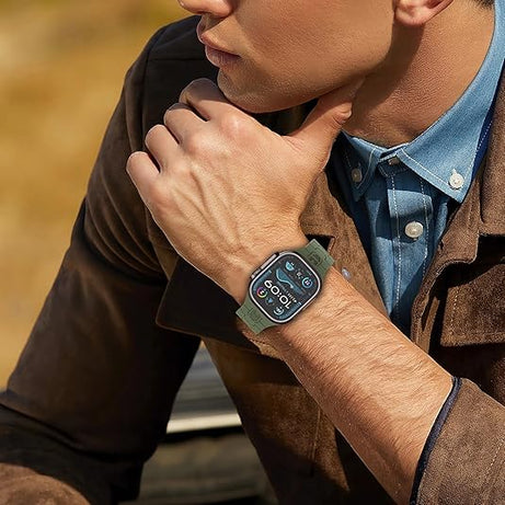 Army Green Premium Mavel Pattern Silicone Sports Bands By Shopyholy Compatible For Apple Watch