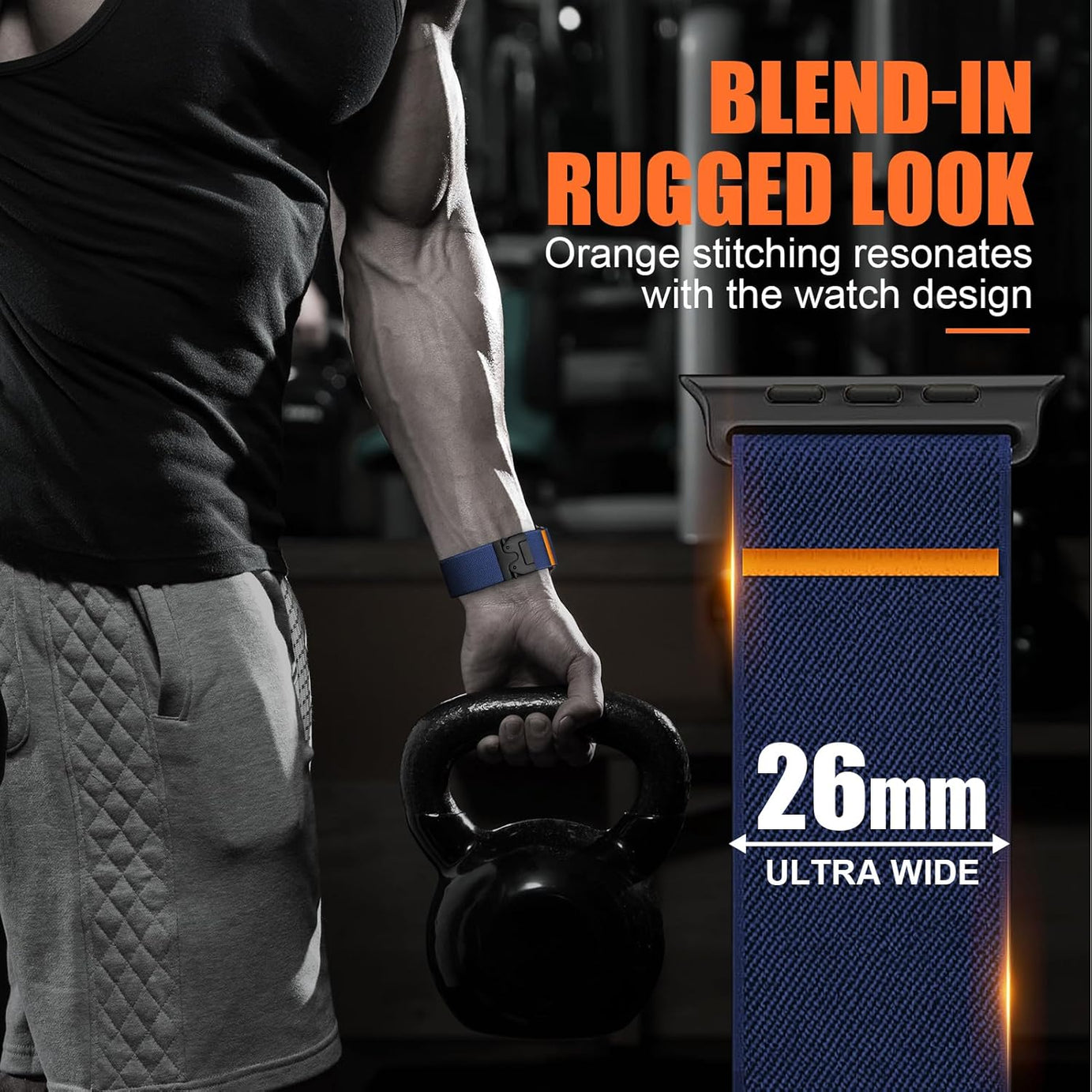 Navy Blue Premium Nylon Paracode Sports Bands By Shopyholy Compatible For Apple Watch