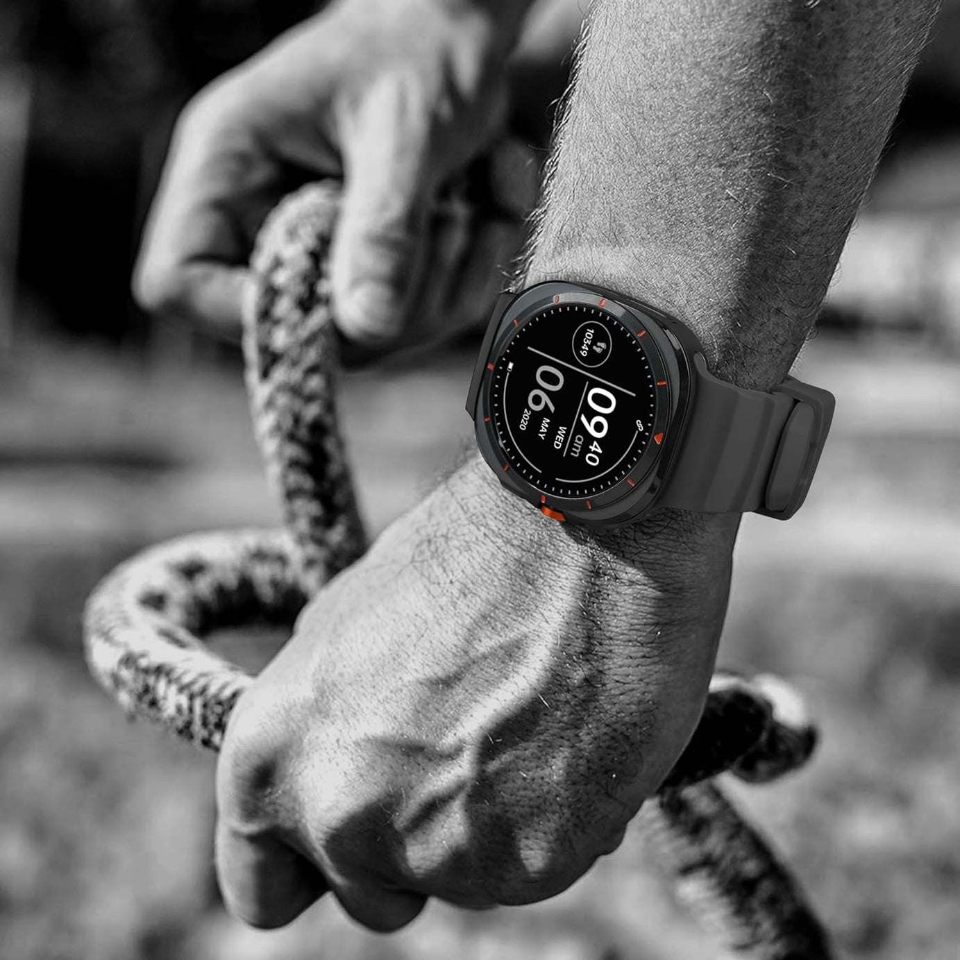 Black Rocky Point Silicone Sport Band for Samsung Galaxy Watch Ultra 47mm
