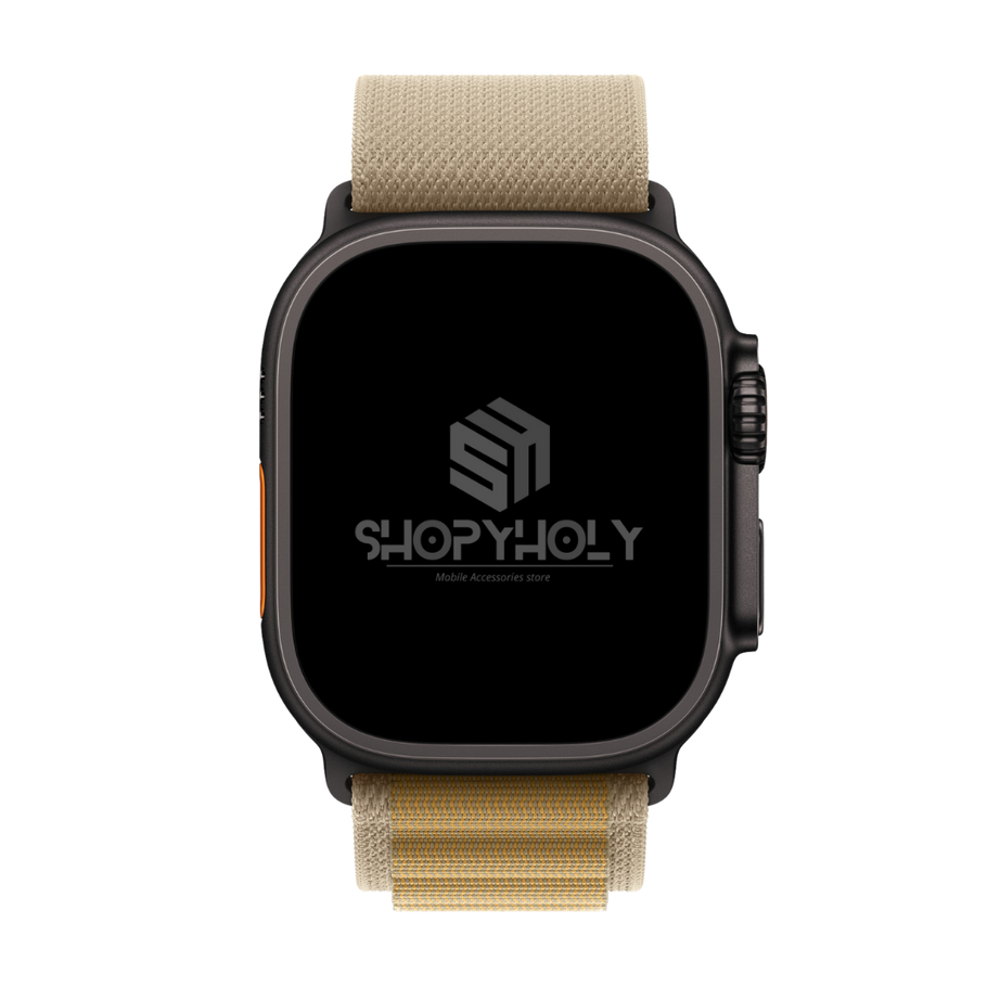 Tan B Premium Alpine Loop Strap By Shopyholy Compatible For iWatch