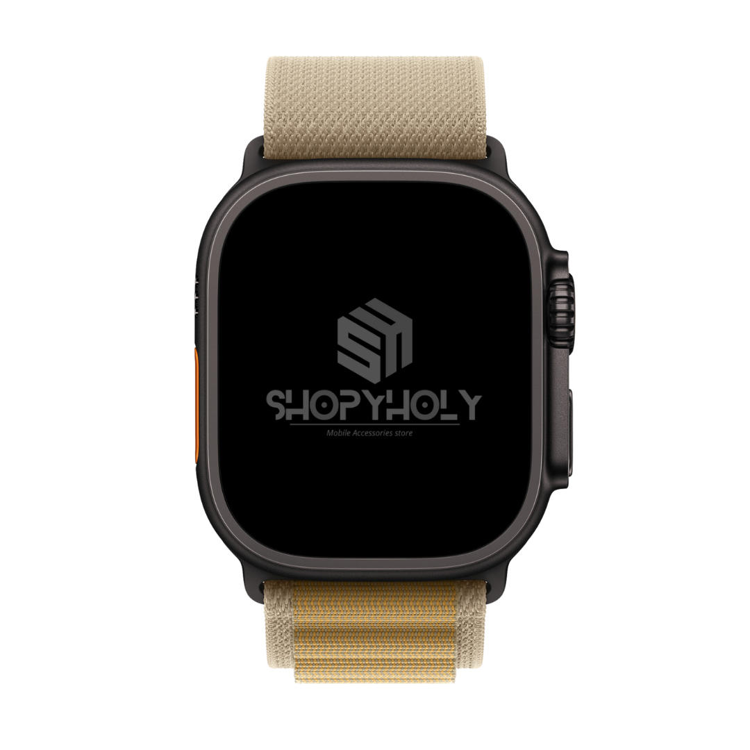 Tan B Premium Alpine Loop Strap By Shopyholy Compatible For iWatch