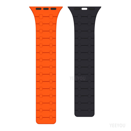 Orange Midnight Premium AP Magnetic Silicone Loop By Shopyholy Compatible For iWatch