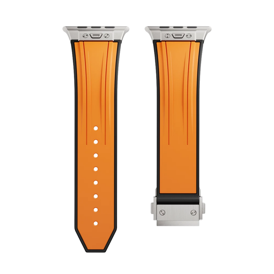 Orange Luxury Mechanical Slicone Sports Band By Shopyholy Compatible For Apple Watch