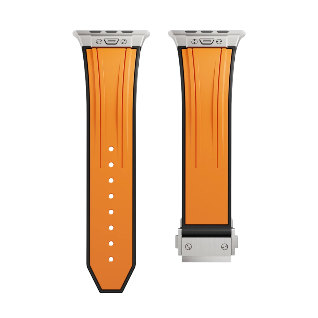 Orange Luxury Mechanical Slicone Sports Band By Shopyholy Compatible For Apple Watch