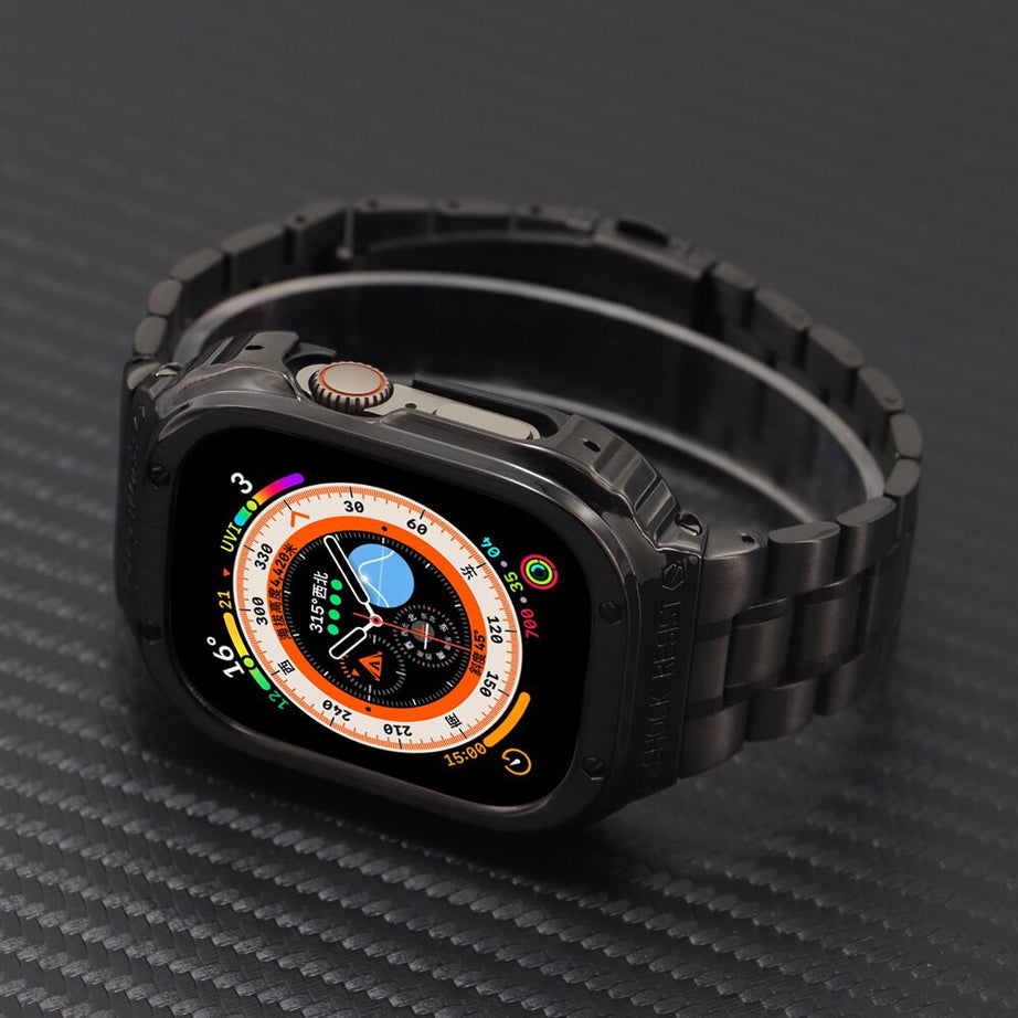 Black Luxury Richard Armor Metal Kit By Shopyholy Compatible For iWatch