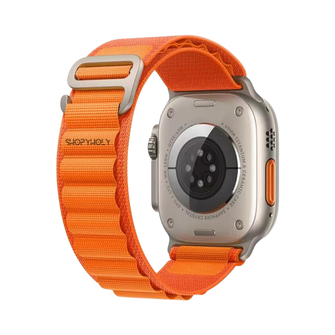 Orange Premium Alpine Loop Strap By Shopyholy Compatible For iWatch