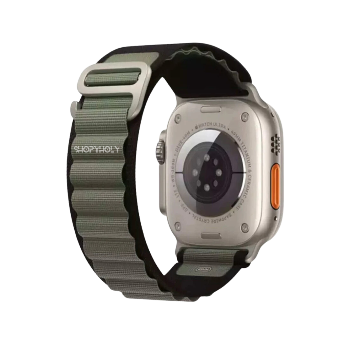 Black-Green Premium Alpine Loop Strap By Shopyholy Compatible For iWatch