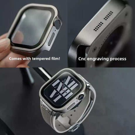 Titanium Luxury Metal Case With Screen Protector By Shopyholy Compatible For Apple Watch