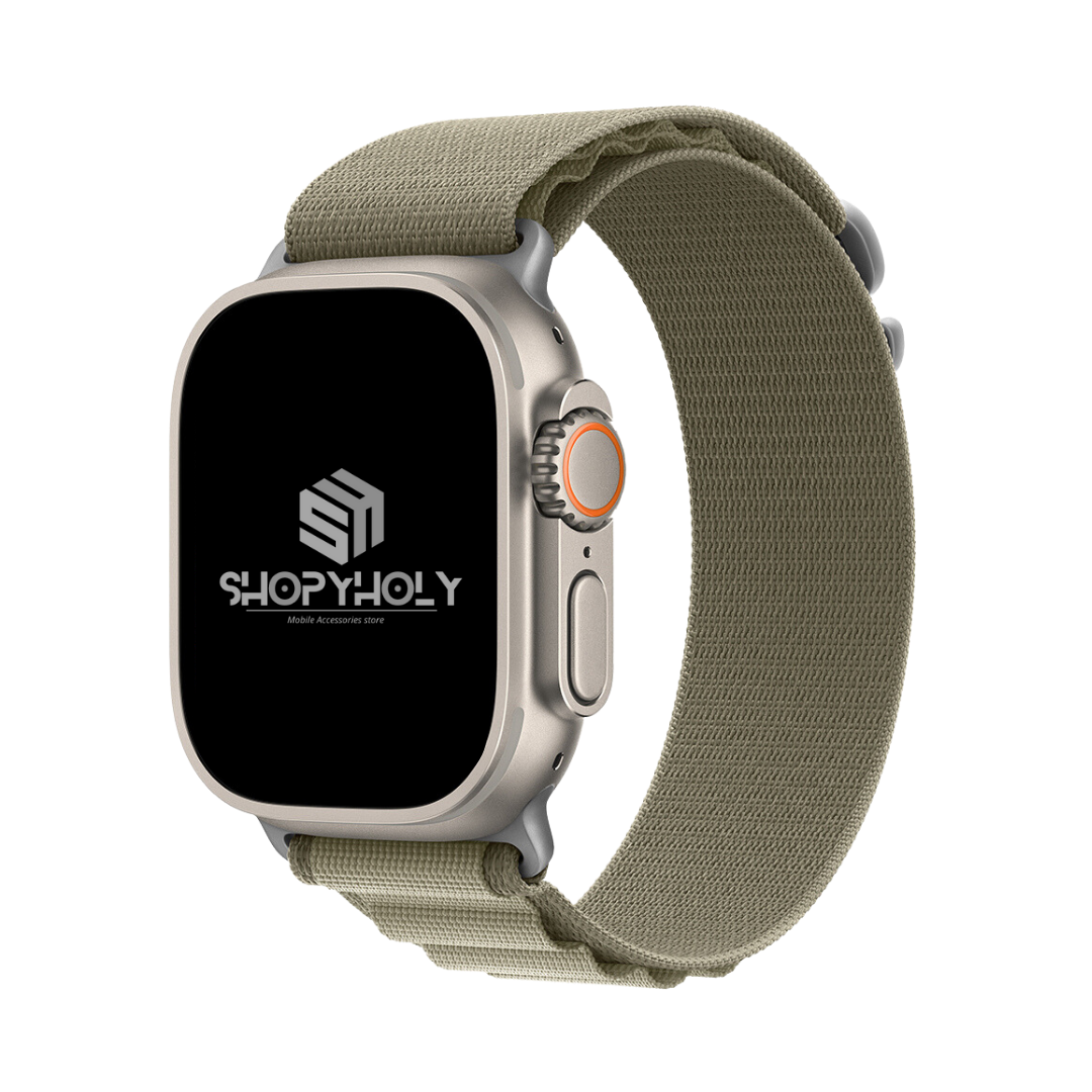 Olive Premium Alpine Loop Strap By Shopyholy Compatible For iWatch