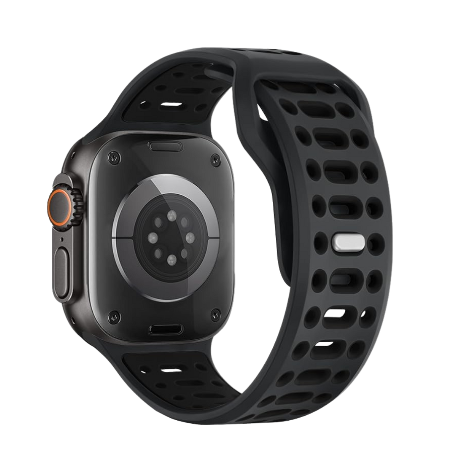 Dark Grey Black Premium RYB Silicone Sports Bands By Shopyholy Compatible For Apple Watch