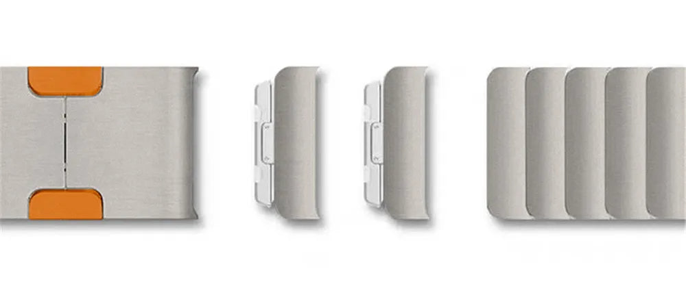 Titanium Orange Premium Metal Link Bracelet By Shopyholy For iWatch Ultra