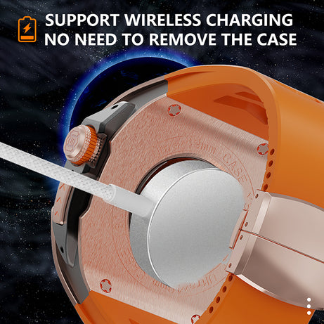 49MM Orange Silver Luxury Concept Art Modification Kit For iWatch Ultra 1/2