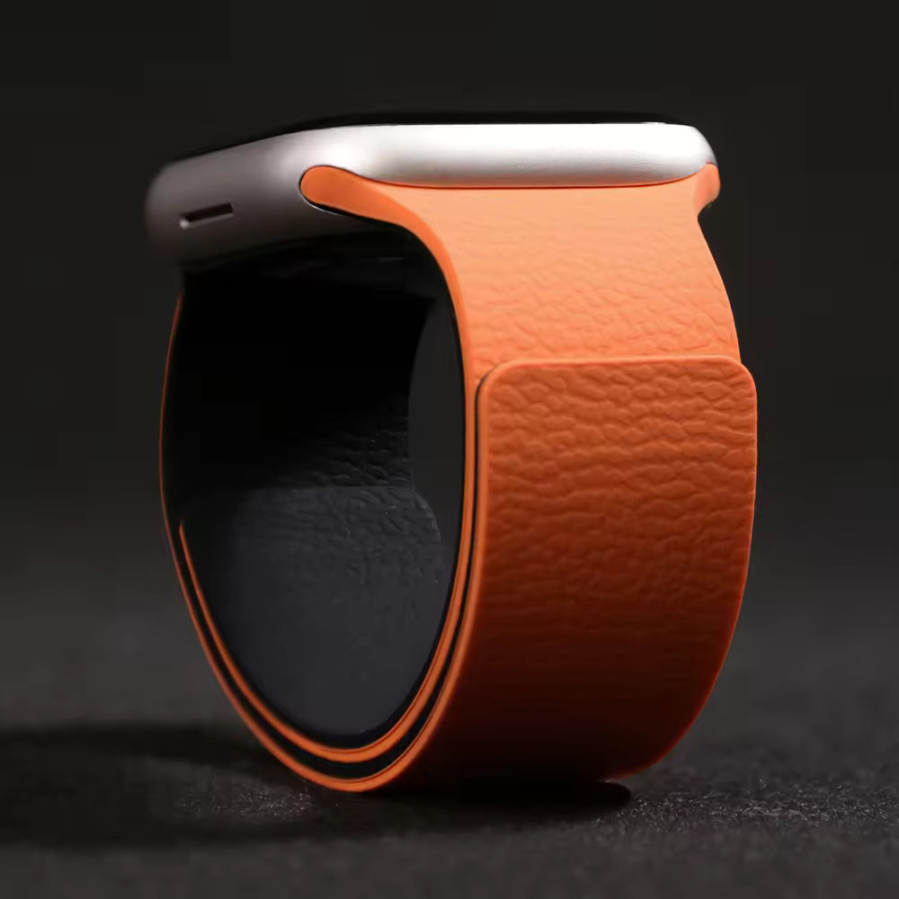 Orange black Premium Skin Friendly Magnetic Loop By Shopyholy Comaptible For Apple Watch