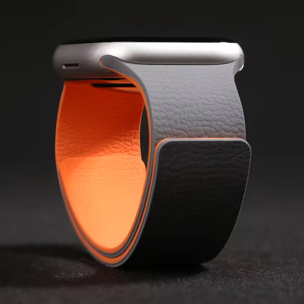 Grey orange Premium Skin Friendly Magnetic Loop By Shopyholy Comaptible For Apple Watch
