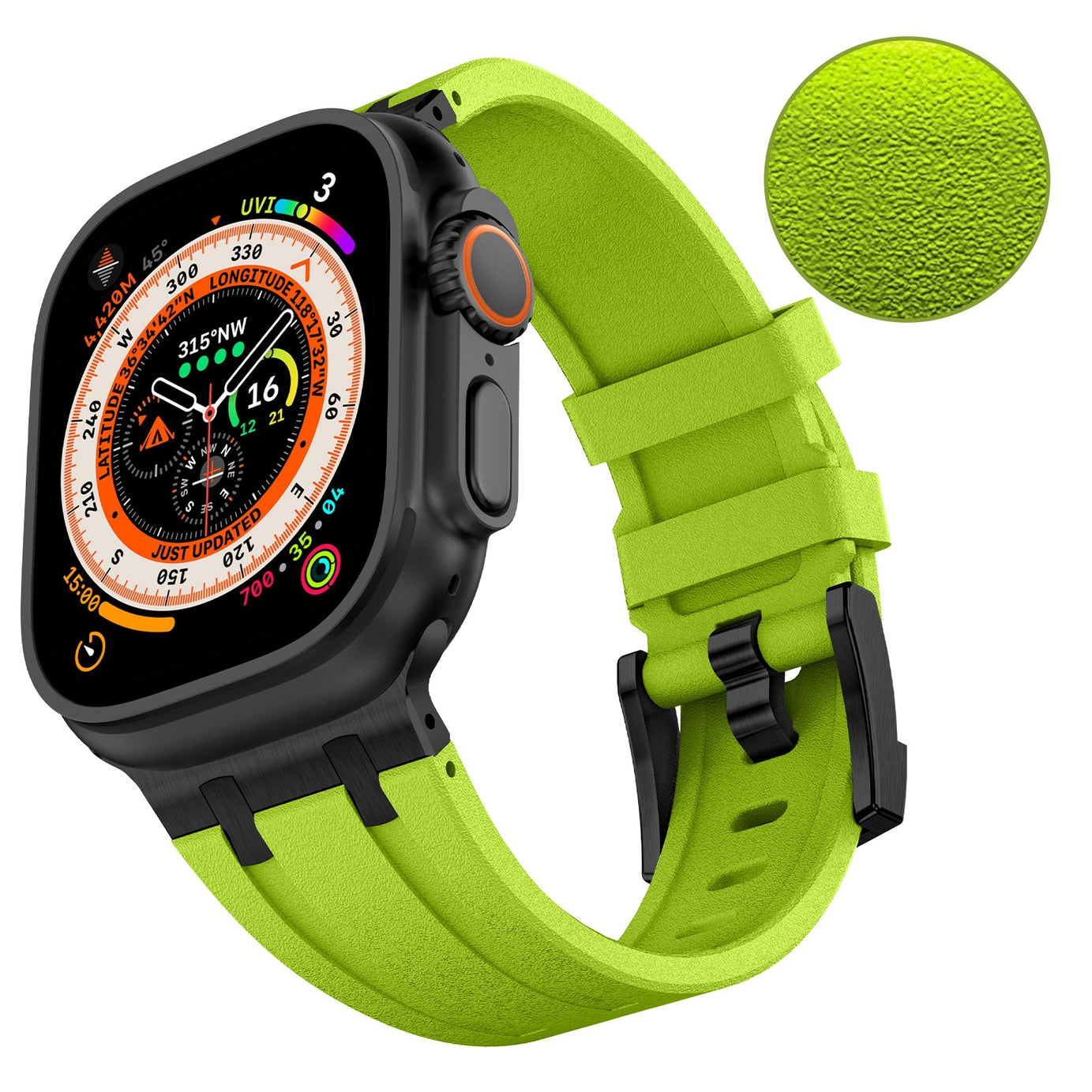 Neon Green B Luxury G-Shock Edition Sports Bands By Shopyholy Comaptible For iWatch (Copy)