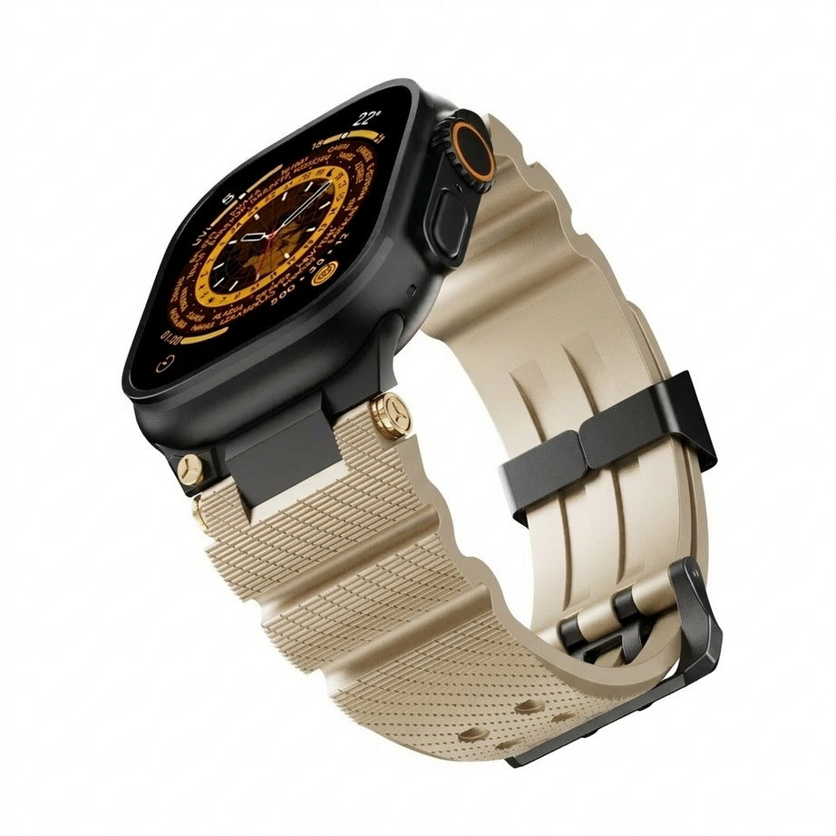 Starlight B Luxury Veltrix Silicone Straps By Shopyholy Compatible For Apple Watch