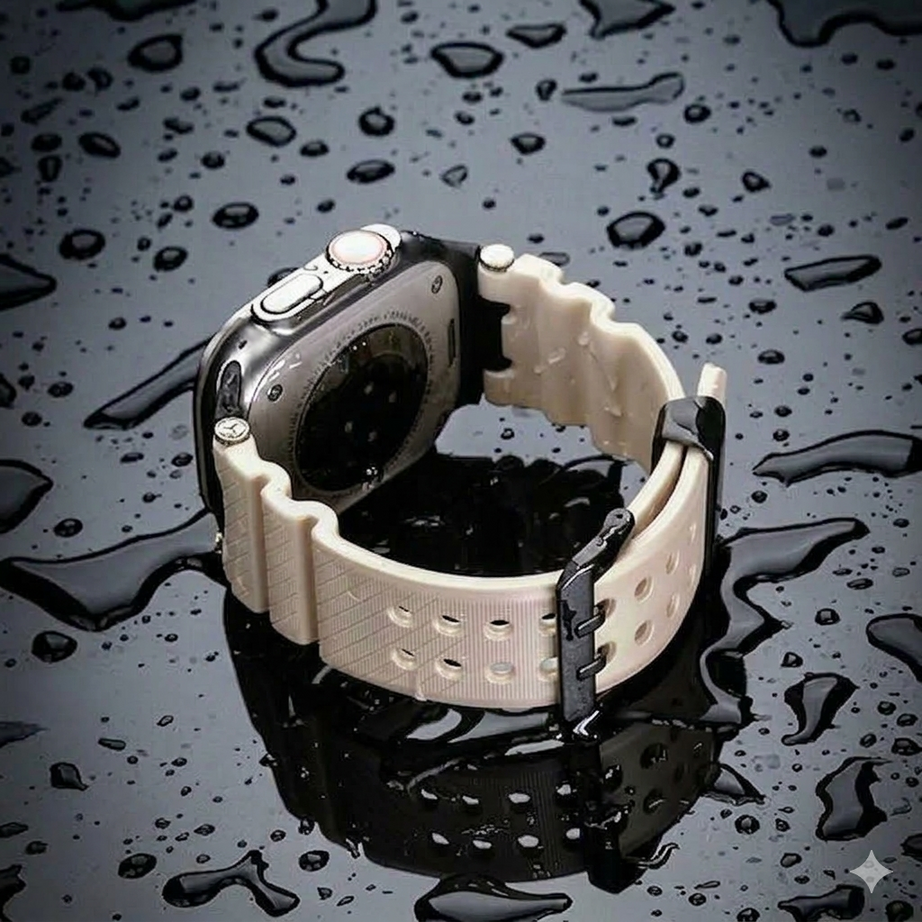 Starlight B Luxury Veltrix Silicone Straps By Shopyholy Compatible For Apple Watch