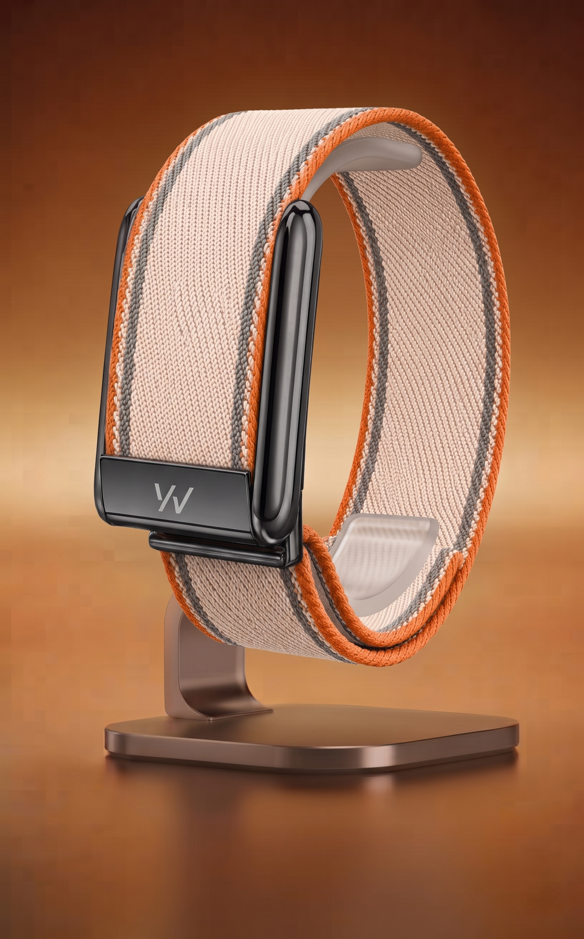 Peach B Braided Nylon Glow Edge Striped Band For Whoop 5.0 Mg Peak