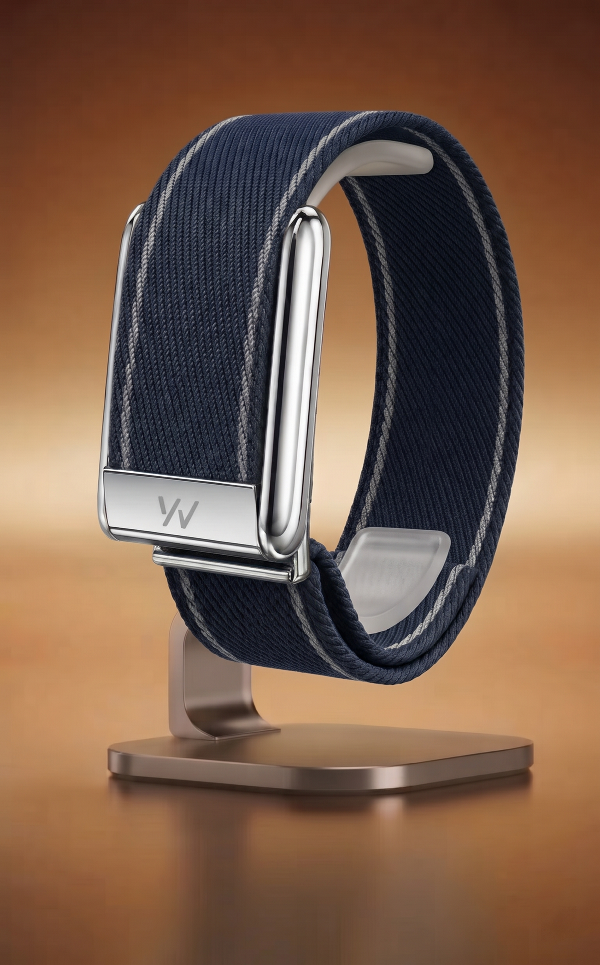 Navy Blue Braided Nylon Glow Edge Striped Band For Whoop 5.0 Mg Peak