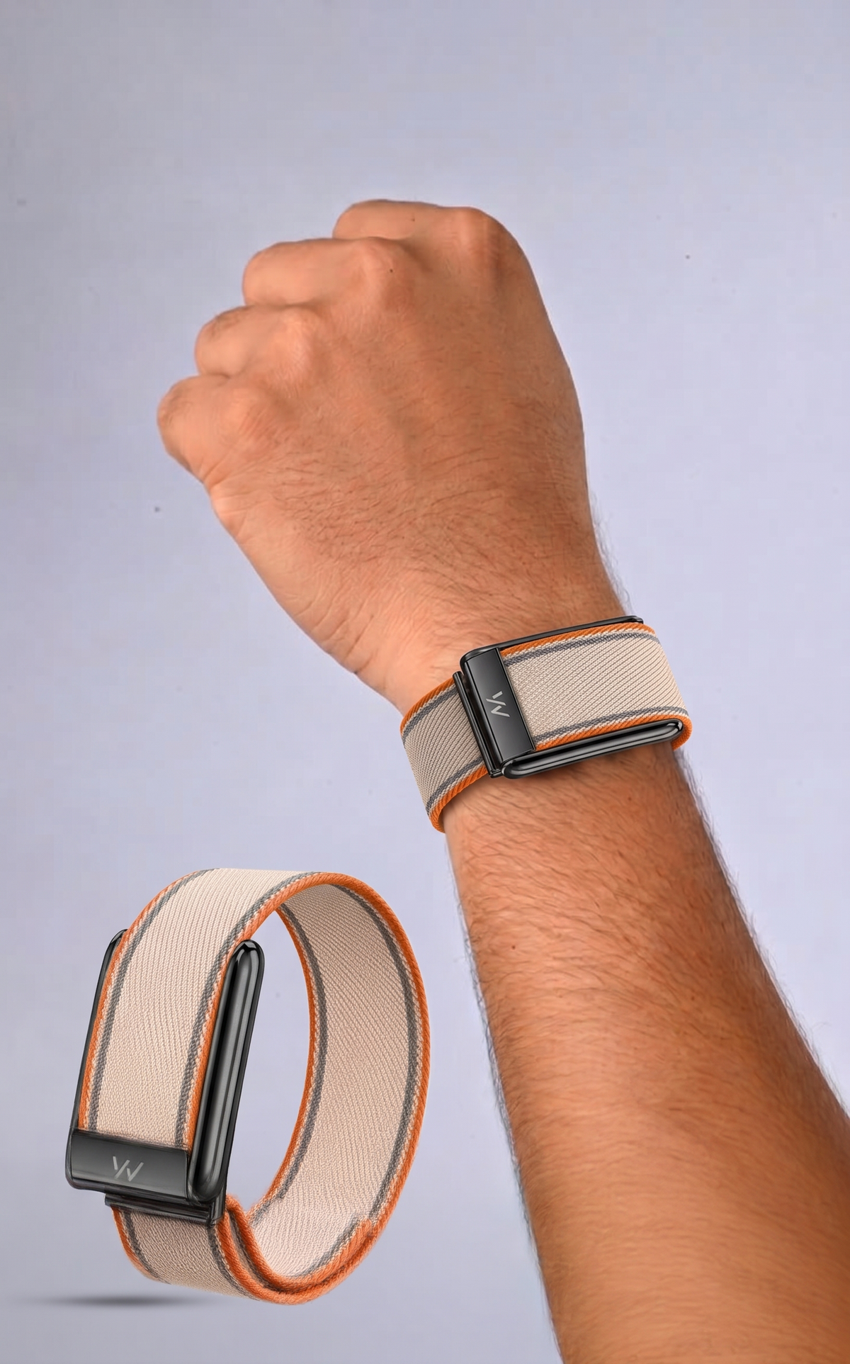 Peach B Braided Nylon Glow Edge Striped Band For Whoop 5.0 Mg Peak