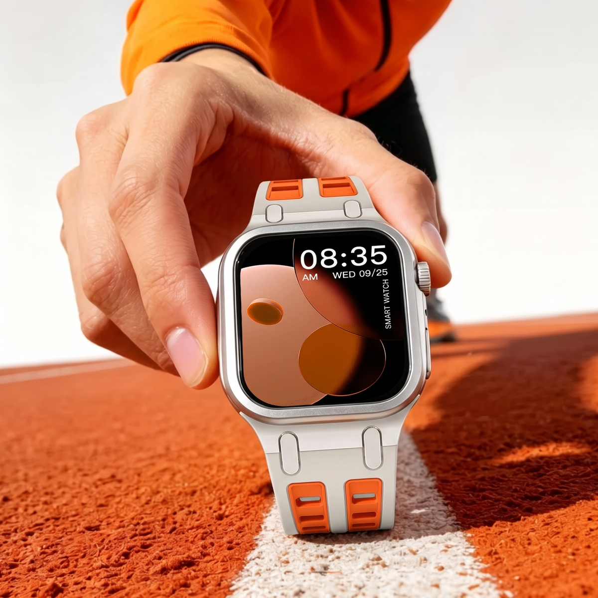 Starlight Orange Ultra Tough Luxury Silicone Strap for Apple Watch Ultra & Series