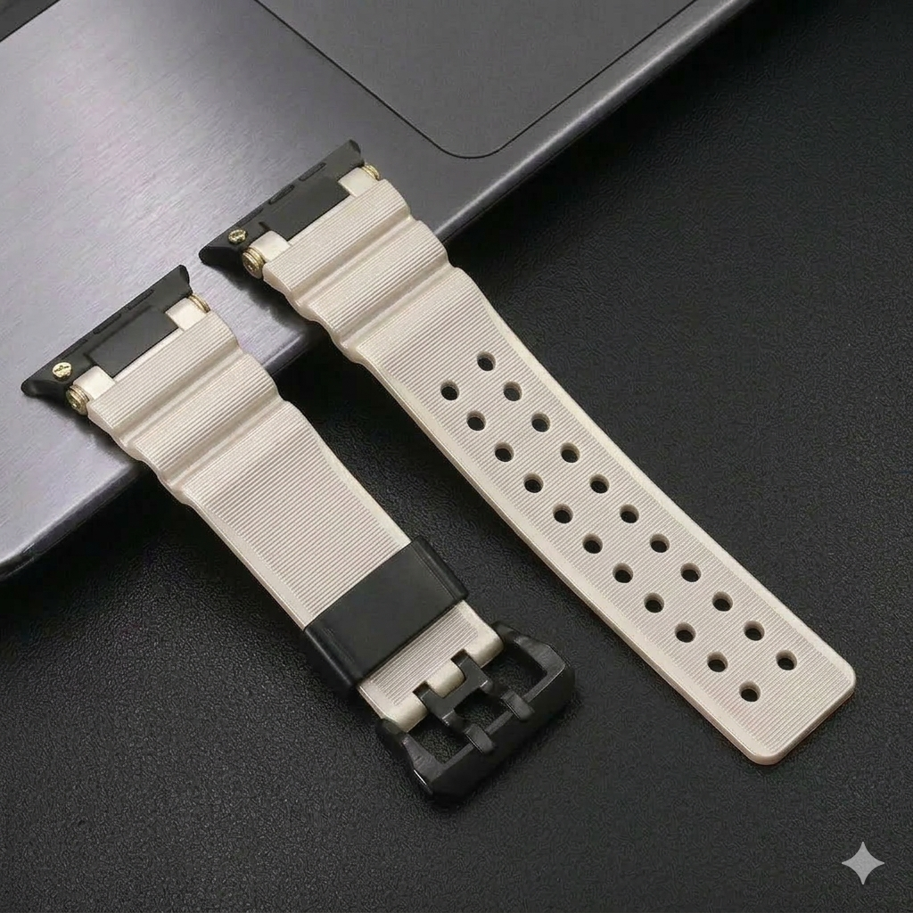 Starlight B Luxury Veltrix Silicone Straps By Shopyholy Compatible For Apple Watch