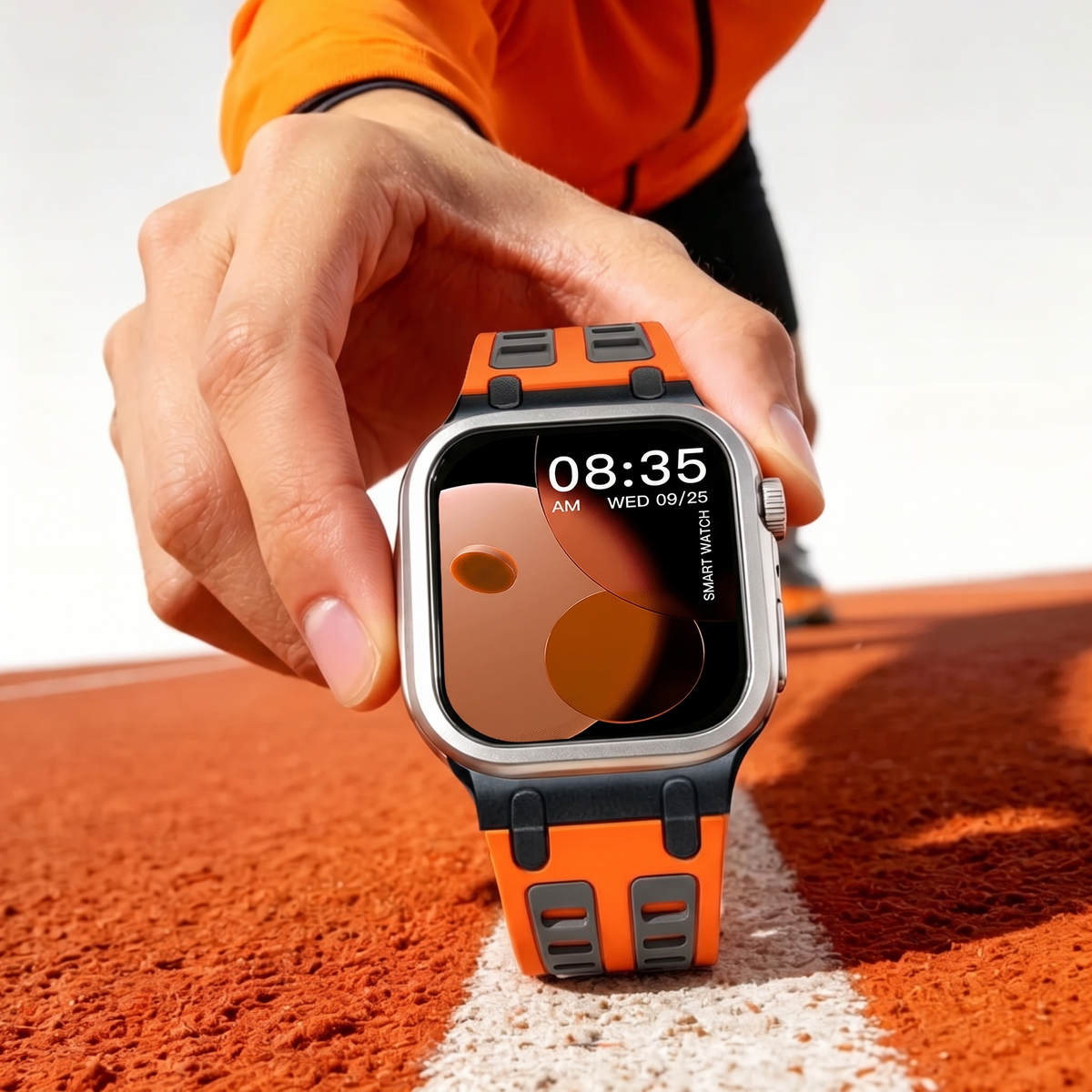 Orange Grey Ultra Tough Luxury Silicone Strap for Apple Watch Ultra & Series