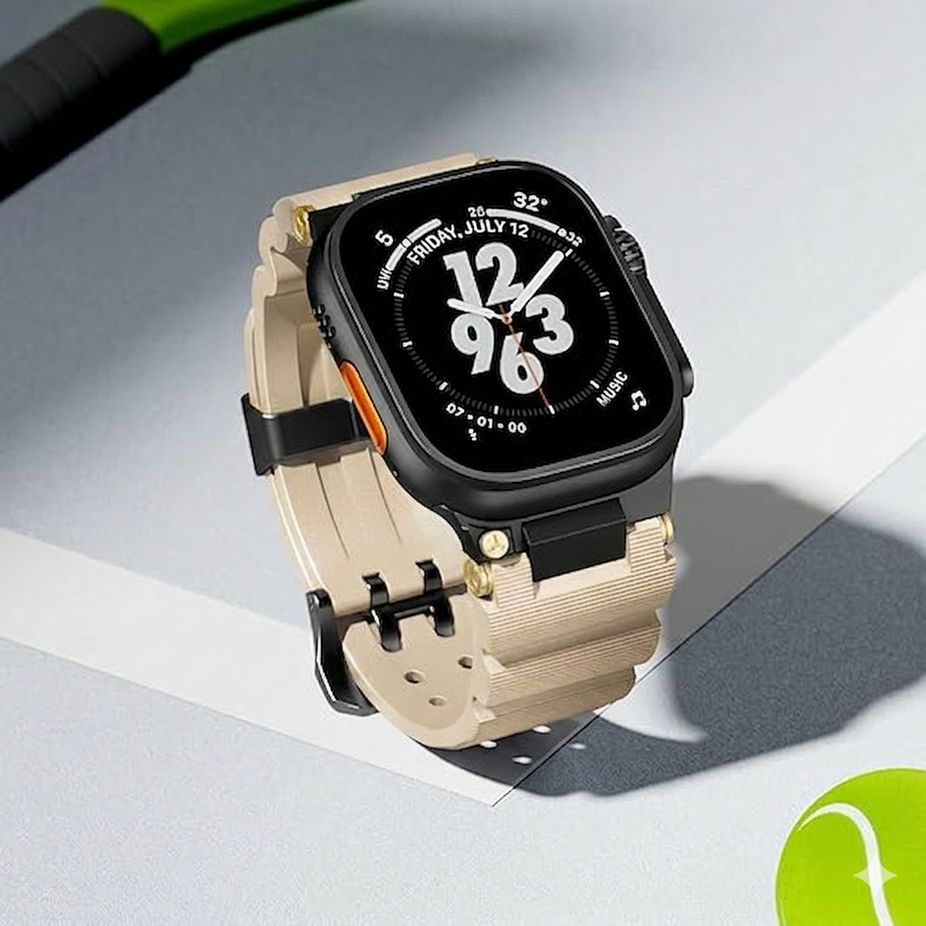 Starlight B Luxury Veltrix Silicone Straps By Shopyholy Compatible For Apple Watch
